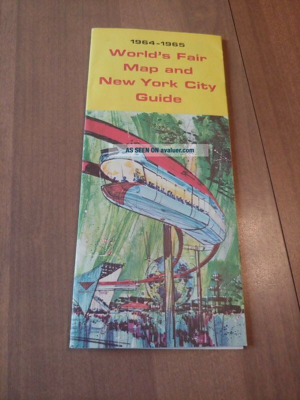1964 - 1965 World ' s fair Map And York City Guide United States Steel yellow