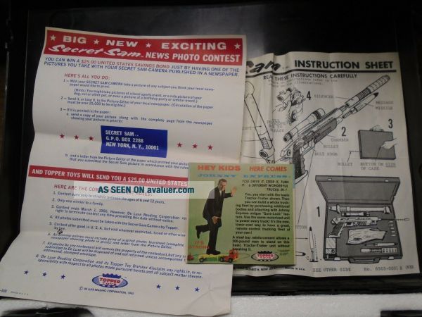 1965 SECRET SAM Spy Attache Case By TOPPER TOYS/DELUXE READING Complete ...