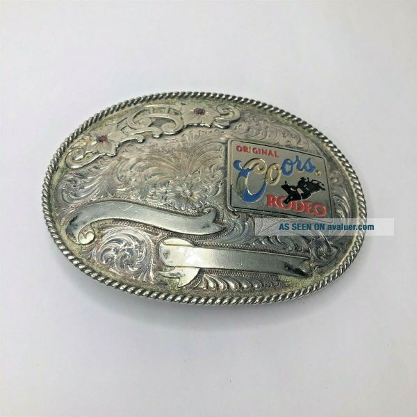 Coors Rodeo Bull Rider Belt Buckle By Montana Silversmiths | #24820494