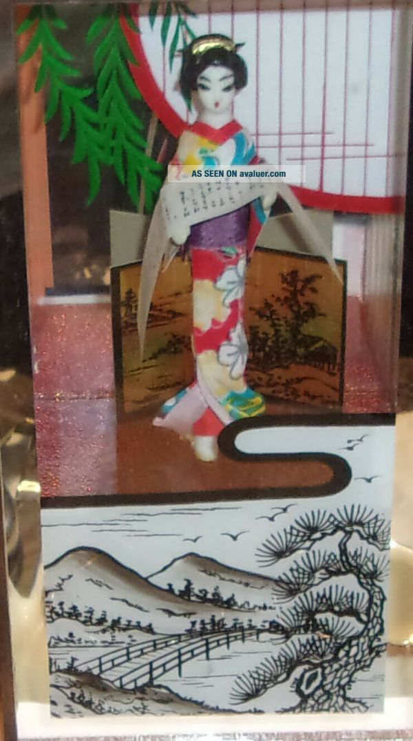 VINTAGE JAPAN JAPANESE GEISHA NIGHT LIGHT ORIENTAL DIORAMA SHADOW BOX ...