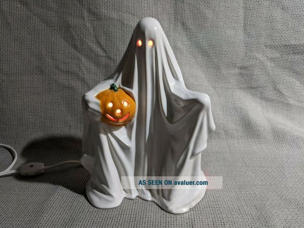 Vintage Byron Molds Ceramic Ghost Jack O Lantern Halloween Lights Up ...