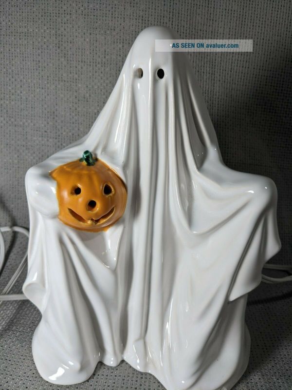 Vintage Byron Molds Ceramic Ghost Jack O Lantern Halloween Lights Up ...