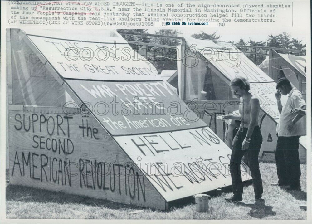 1968 Press Photo Civil Rights Protest Messages Resurrection City 1960s ...