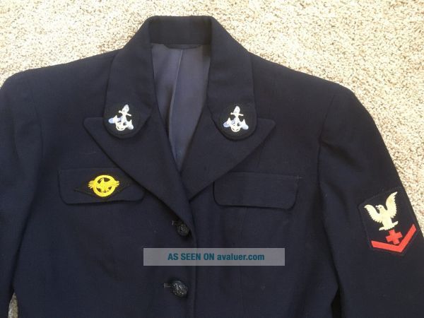 WWII US Navy WAVE Blue Dress Uniform Jacket Pharmacist Mate | #25159057