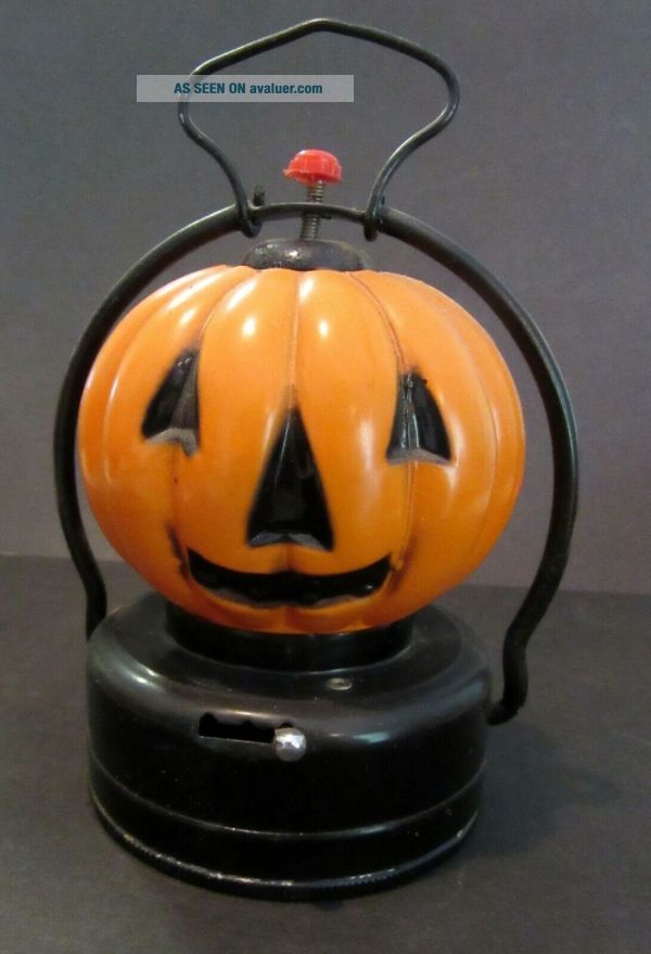 (2) Early Vintage Jack O ' Lantern Pumpkin Lantern Glass And Metal Hong ...