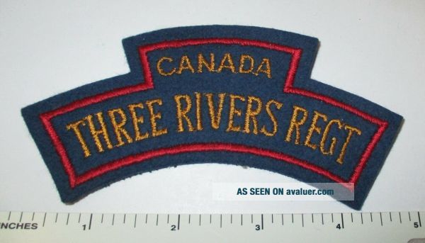 THREE RIVERS REGIMENT WW2 CANADIAN ARMY Shoulder TITLE PATCH CANADA ...