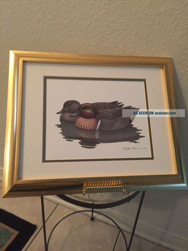 RICHARD SLOAN DUCK Print Signed RICHARD SLOAN 1981 Wood Frame | #25493229