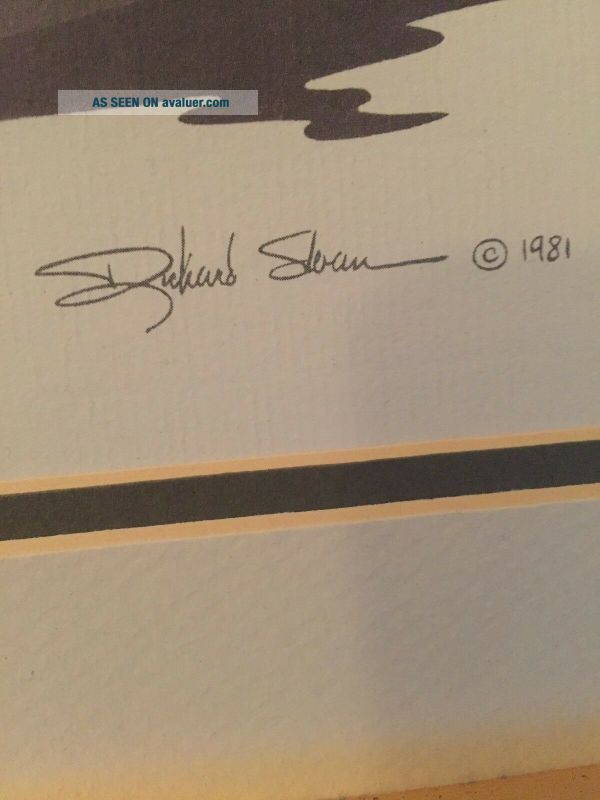 RICHARD SLOAN DUCK Print Signed RICHARD SLOAN 1981 Wood Frame | #25493229