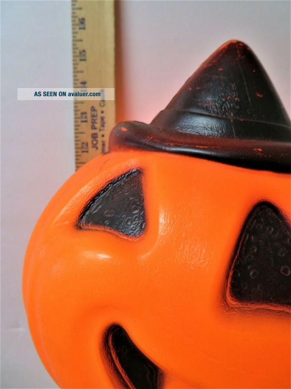 Vintage Halloween Lighted Pumpkin Blow Mold Empire Plastic 1969 Jack O ...