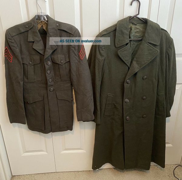 NAMED WWII USMC Marine Corps Uniform Jackets WW2 Iwo Jima Okinawa Army ...