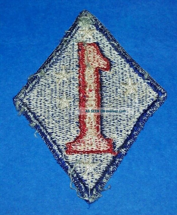 POST WW2 GERMAN MADE USMC 1st MARINE DIVISION PATCH OFF UNIFORM (GLOWS ...