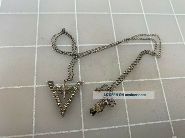 WWII US Army Air Corps V For Victory Sterling Silver Sweetheart Pendant ...