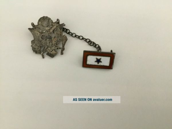 WWII US Army Son In Service Sterling Sweetheart Chain Pin | #25398120