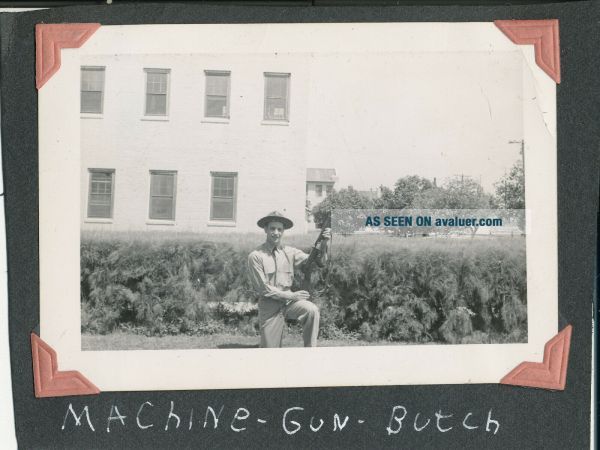 1938 US Army Soldier Butch with Thompson Sub Machine Gun Photo
