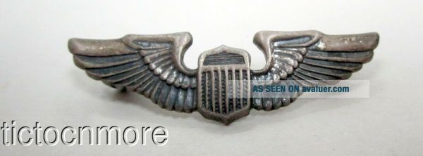 US WWII ARMY AIR FORCE USAAF AIR CREW SWEETHEART WINGS STERLING PIN ...