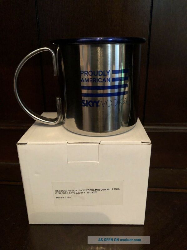 Set Of 2 - Skyy Vodka Moscow Mule Mug Stainless Steel 12 Oz - Proudly ...