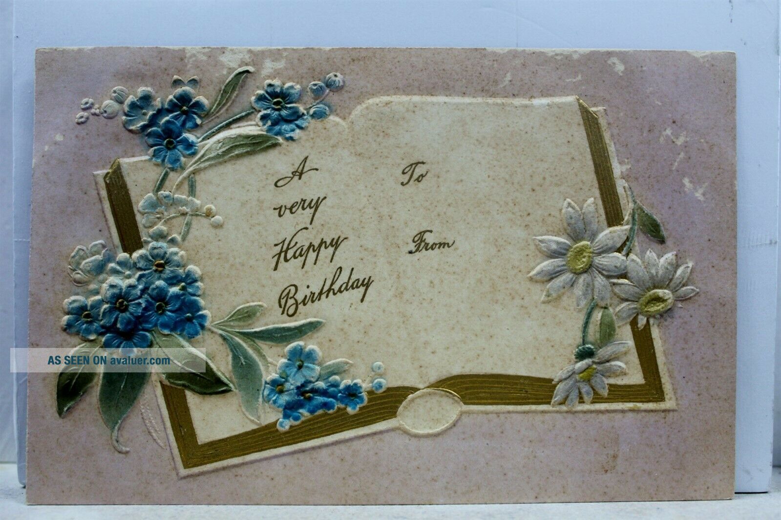 Greetings A Very Happy Birthday Postcard Old Vintage Card View Standard ...
