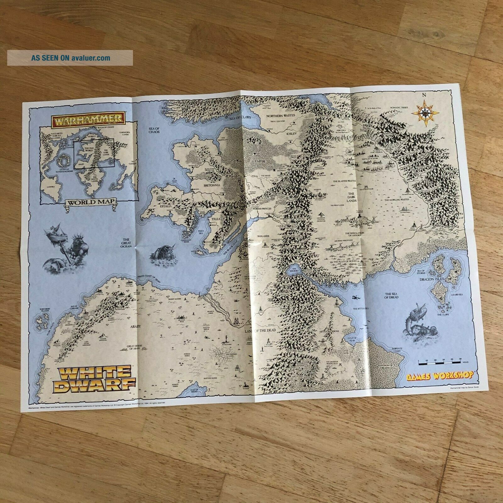 Warhammer Fantasy Roleplay POSTER MAP OF THE OLD WORLD White Dwarf warhammer-fantasy-roleplay-poster-map-of-the-old-world-white-dwarf