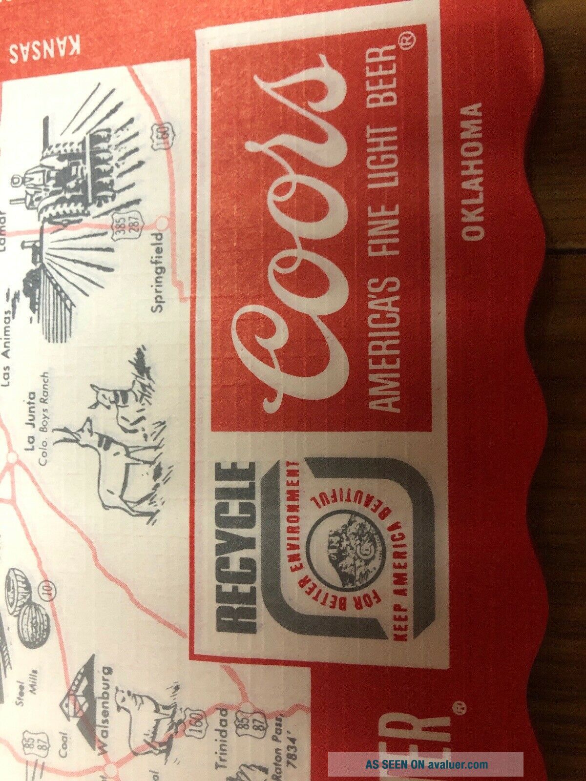 Vintage COORS BEER Colorful Colorado Map Paper Placemats RECYCLE VERY RARE | #25509145