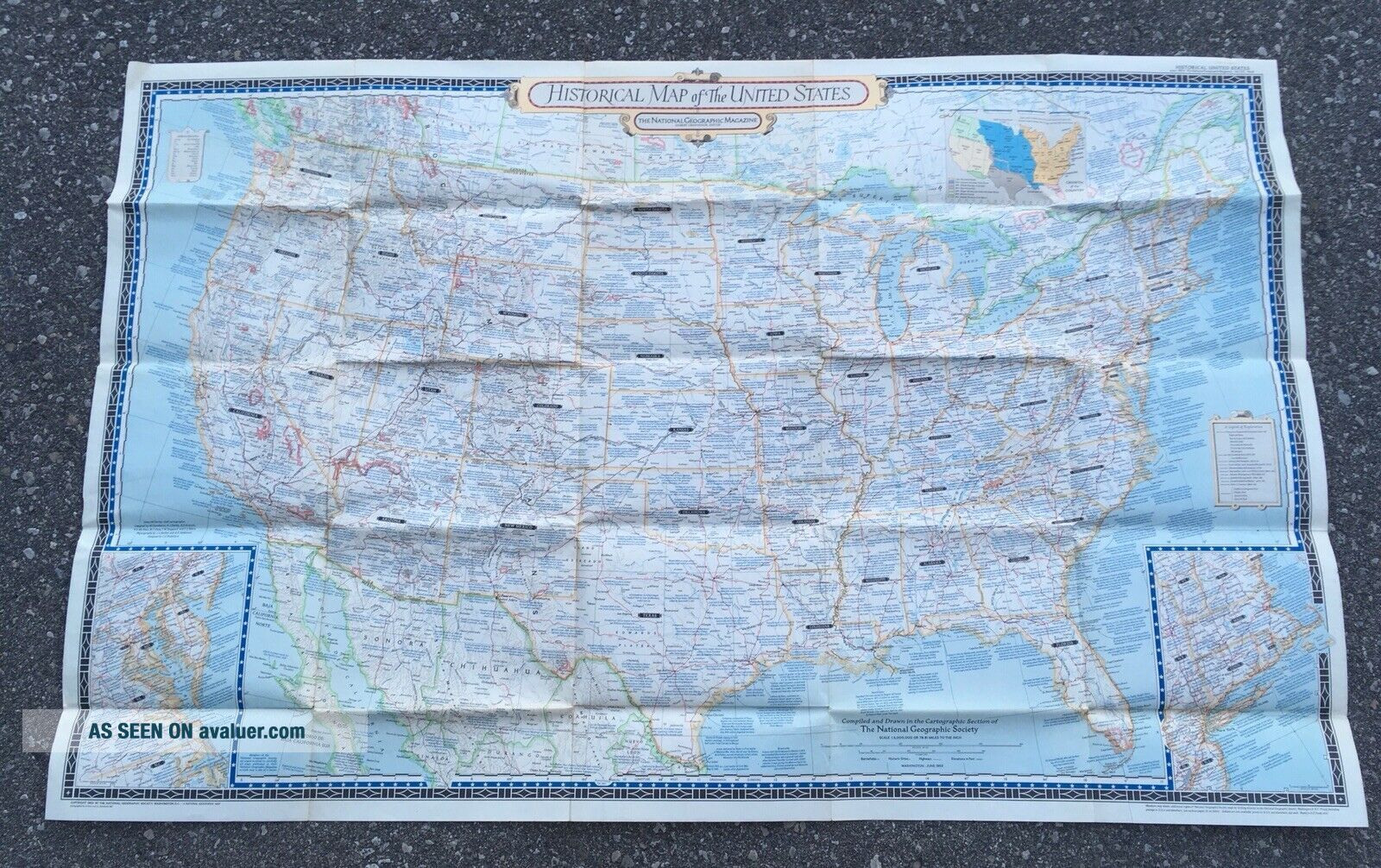 Vintage 1953 National Geographic - Vintage 1953 National Geographic Historical Map Of The United States 1 26000