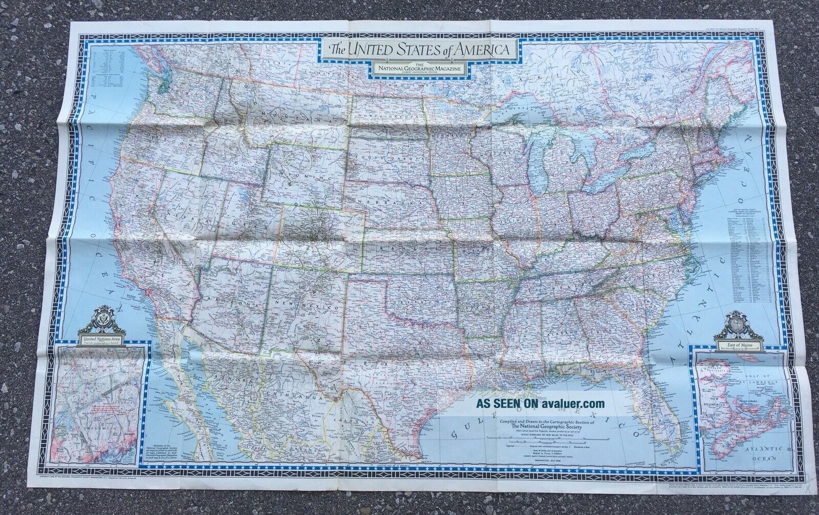 Vintage 1946 National Geographic - Vintage 1946 National Geographic Historical Map Of The United States 1 26000