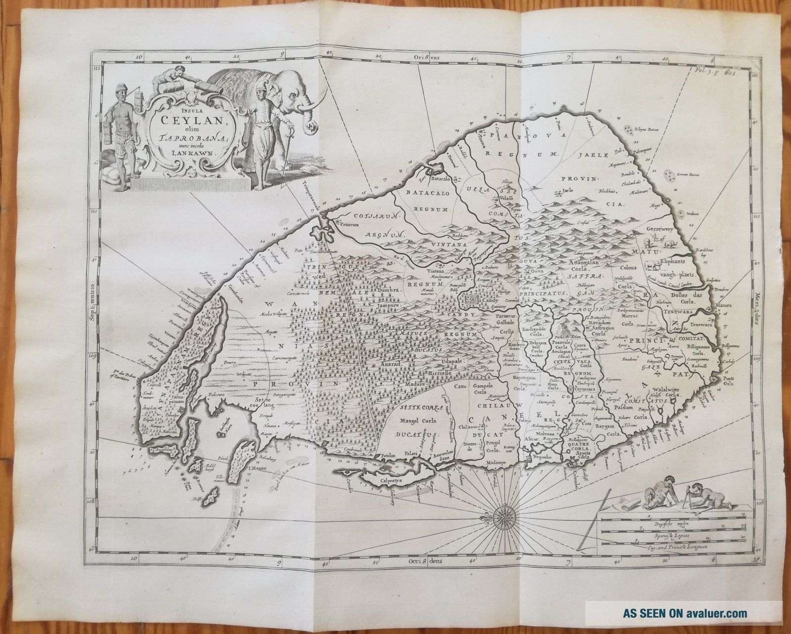 Baldaeus: Asia Large Engraving Map Ceylon Sri Lanka - 1672 | #25516701