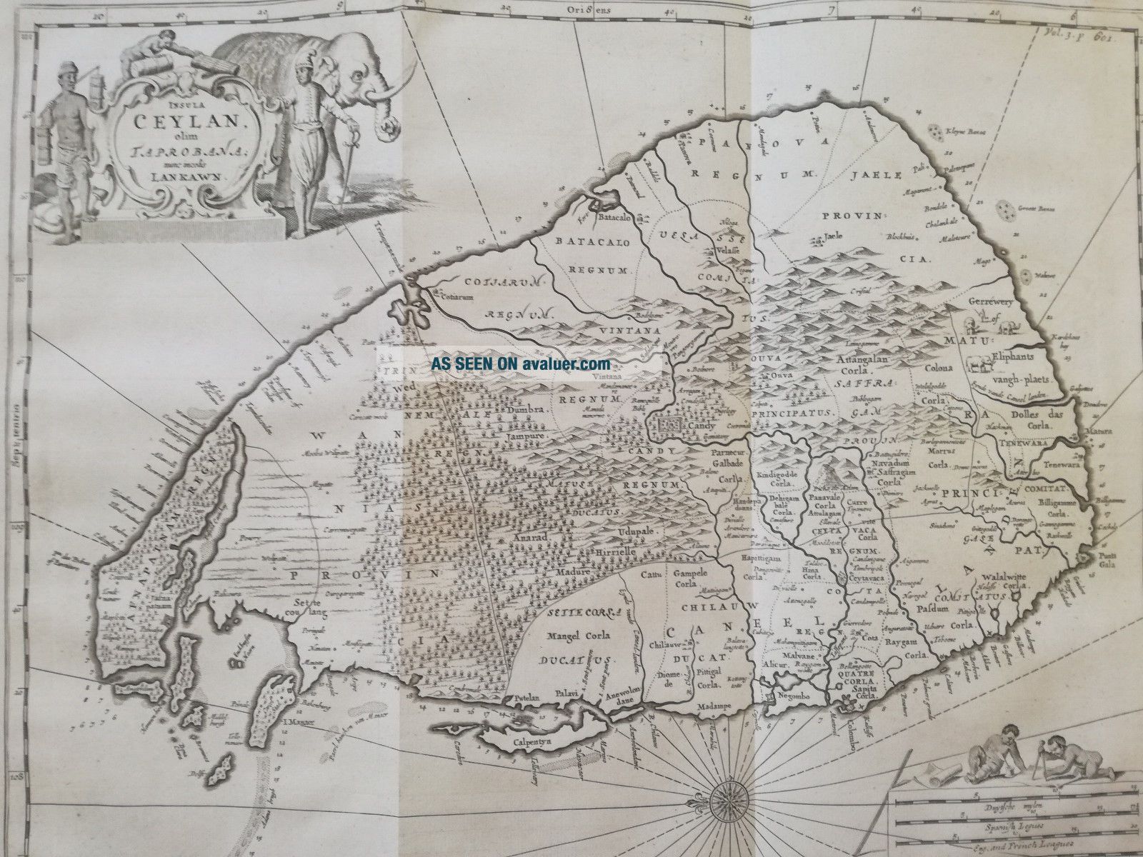 Baldaeus: Asia Large Engraving Map Ceylon Sri Lanka - 1672 | #25516701
