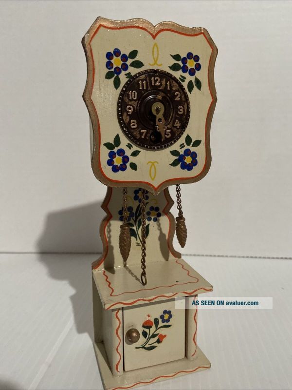Vintage Josef Hauser West German Miniature Grandfather Clock | #25749521