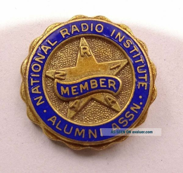 National Radio Institute Alumni Association NRIAA Lapel Pin With Card ...