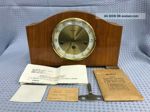 Vintage Bentima 8 Day Floating Balance Westminster Chime Mantel Clock W ...