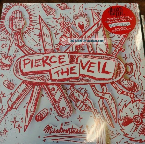 PIERCE THE VEIL MISADVENTURES LP LIMITED EDITION WHITE VINYL RECORD
