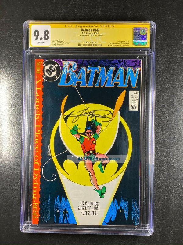Batman 442 CGC 9. 8 Signed By George Perez 1st App Timothy Drake Robin ...