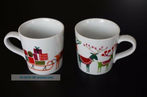 Crate And Barrel Christmas Mugsnull