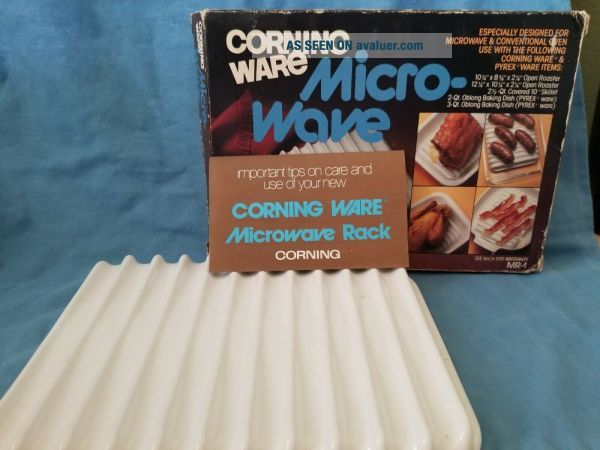 Corning Ware White MR - 1 Microwave Grill Rack Browning Roasting Pan ...