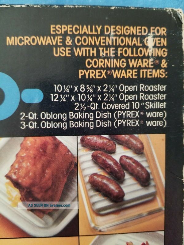 Corning Ware White MR - 1 Microwave Grill Rack Browning Roasting Pan ...