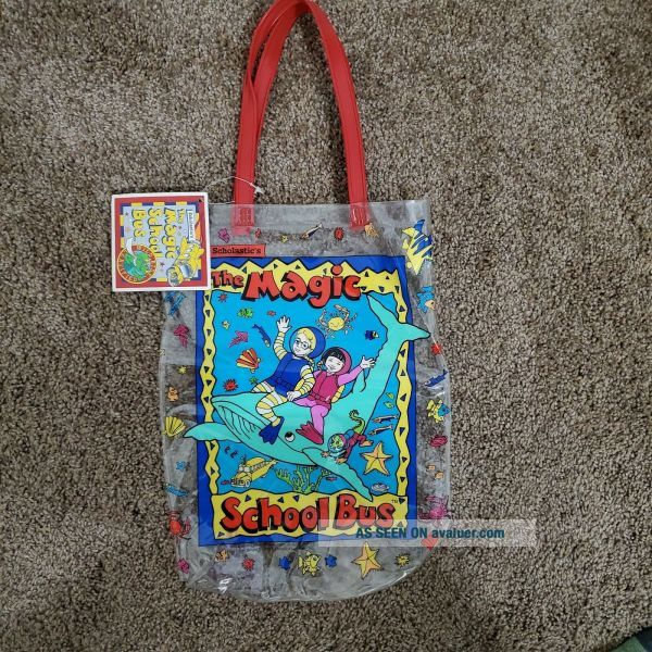 Vintage 1995 Scholastic ' s The Magic School Bus PVC Tote Bag