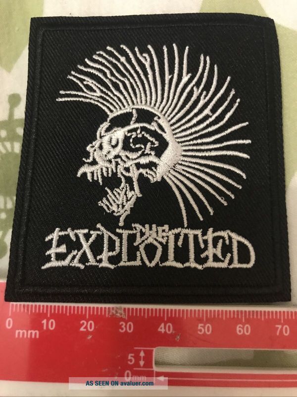 THE EXPLOITED PATCH - PUNK - Skull Mohawk - Woven Embroidered Iron On ...
