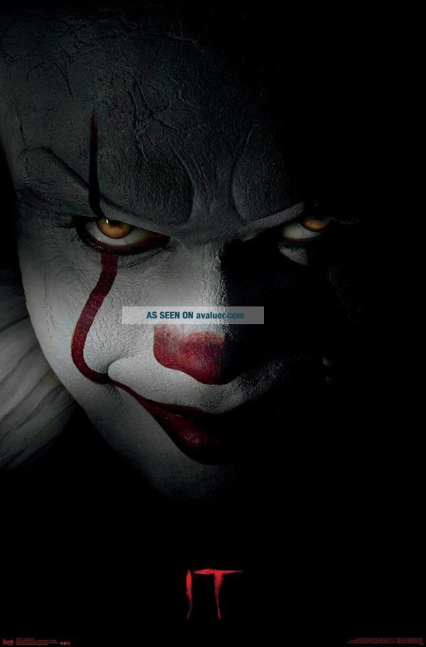 It Pennywise The Clown Poster 22x34 Stephen King 2017 Horror Movie