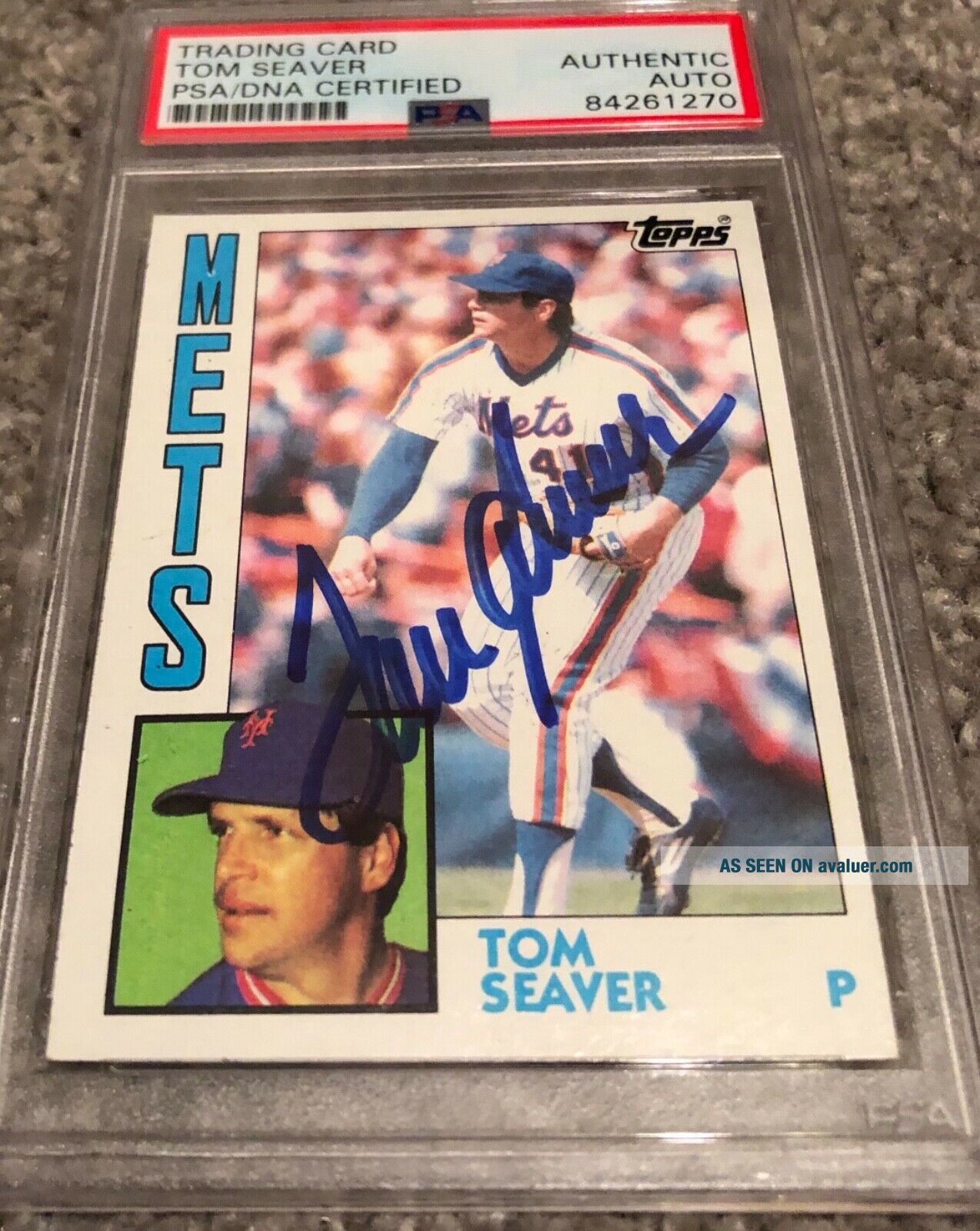 RARE NY METS TOM SEAVER 1984 TOPPS. CARD PSA DNA AUTO | #58374755