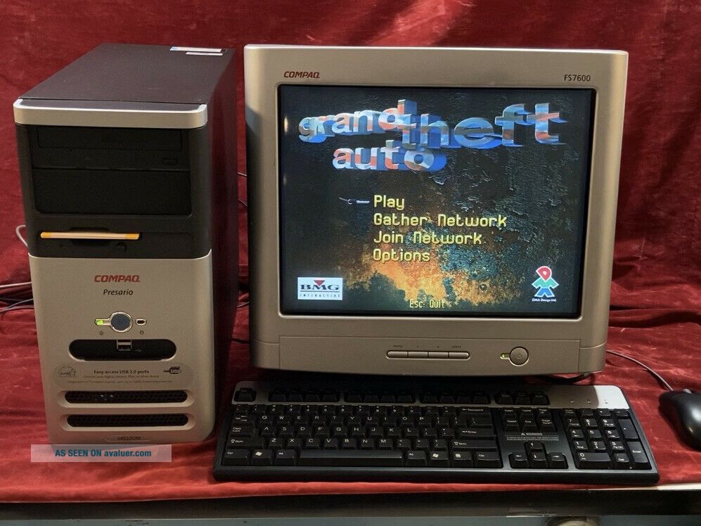 Vintage Compaq Desktop Windows 98 Complete System Rare With Monitor P4 ...