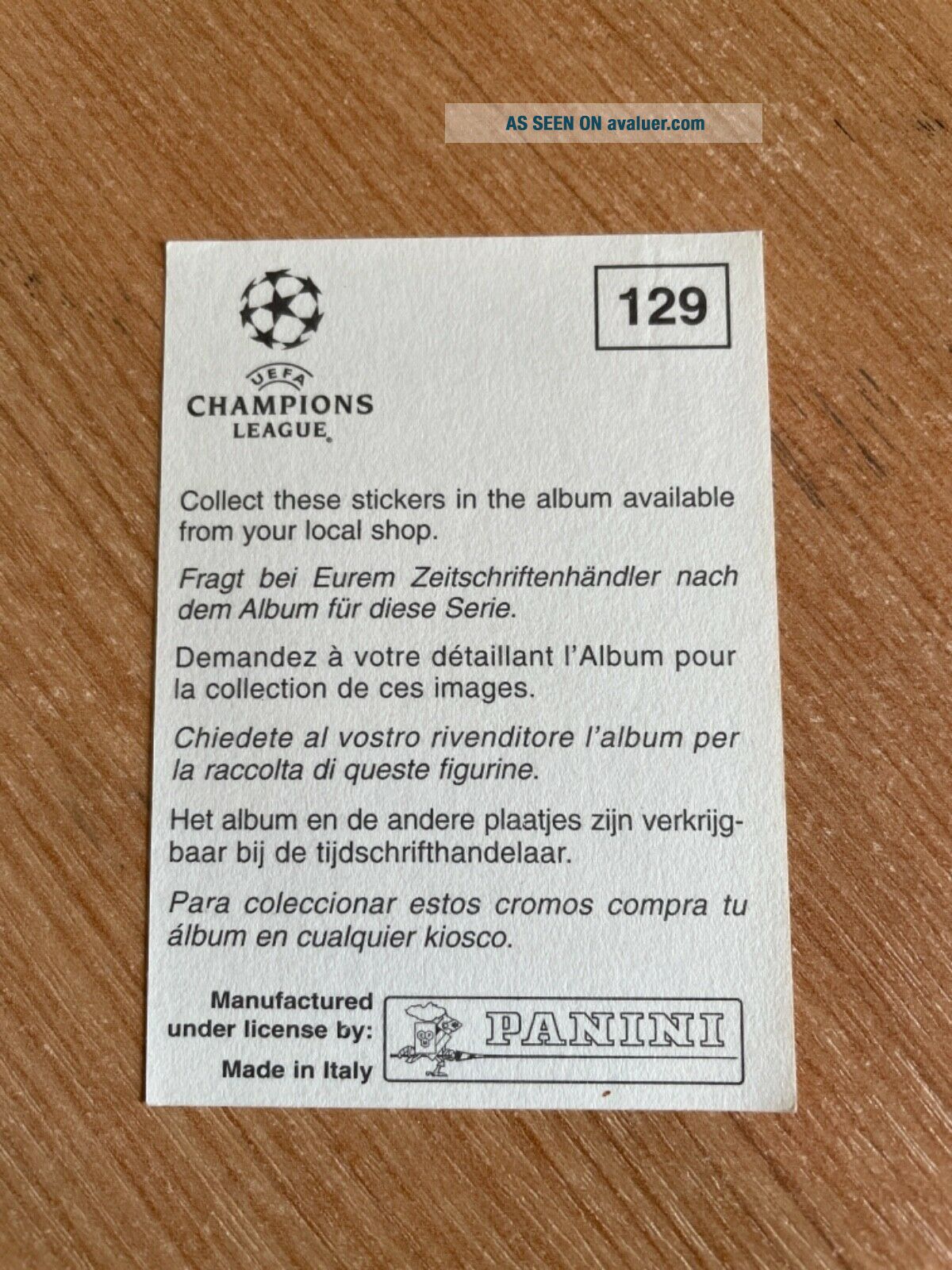 Beckham - Panini Champions League 1999 Sticker No 129 Rookie Rare ...
